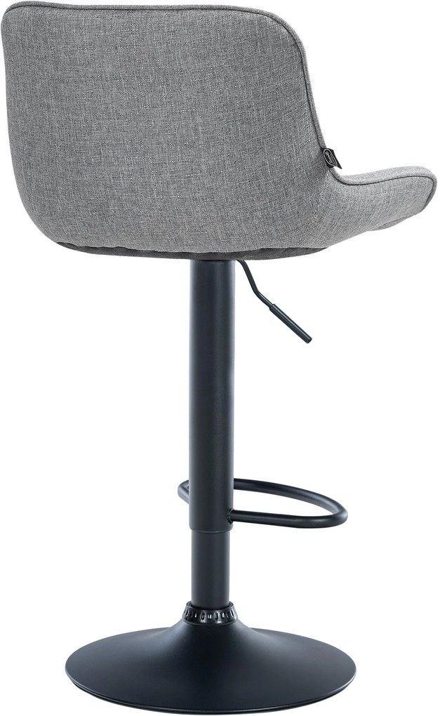 Banco alto em tecido com estrutura preta 85-106 x 49 x 51 cm cinzento