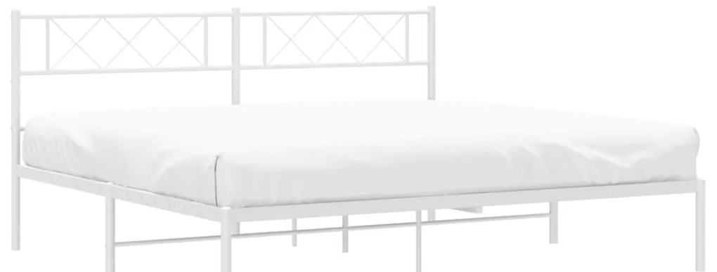 Estrutura de cama com cabeceira 160x200 cm metal branco