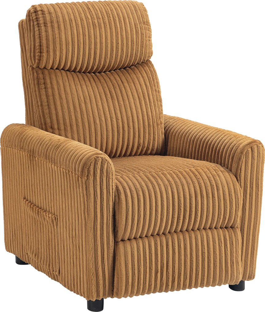 HOMCOM Poltrona Relax Reclinável Manual Estofada em Veludo com Apoio para Pés 73x86x100 cm Marrom | Aosom Portugal