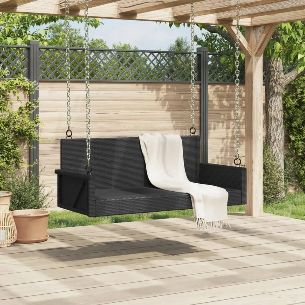 Banco baloiço 119x56x48 cm vime PE preto