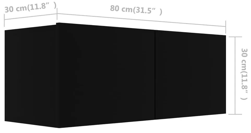 4 pcs conjunto de móveis de TV derivados de madeira preto
