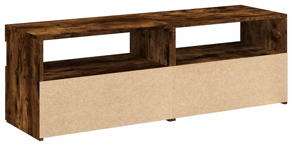 Mesas cabeceira c/ LEDs 2 pcs 60x35x40 cm carvalho fumado