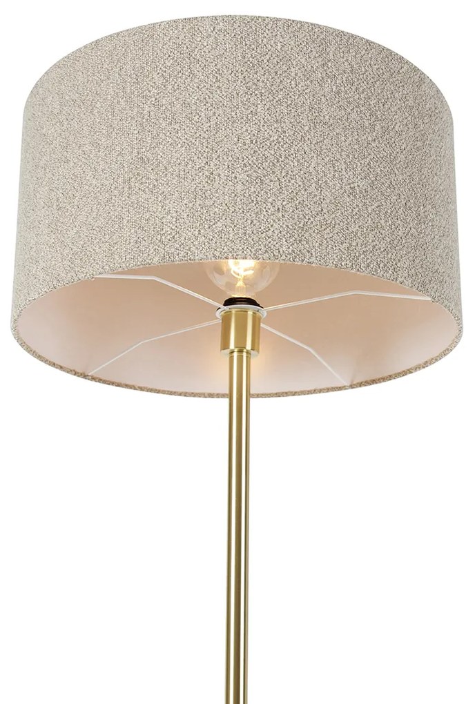 Luminária de pé latão com abajur taupe 50 cm - Simplo Design,Moderno