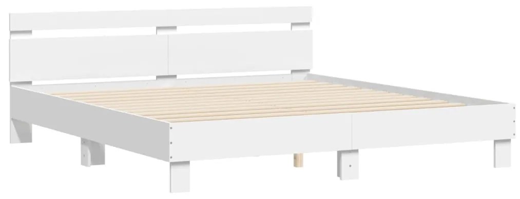 Estrutura cama c/ cabeceira 200x200 cm derivados madeira branco