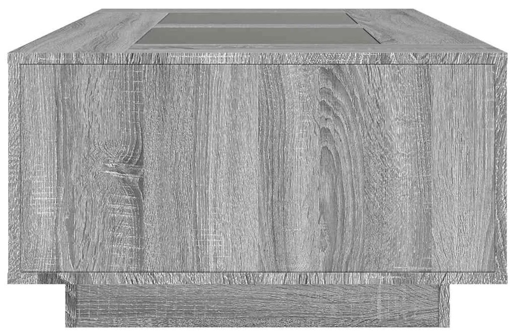 Mesa de centro luzes LED Infinity 116x69x40 cm cinzento sonoma