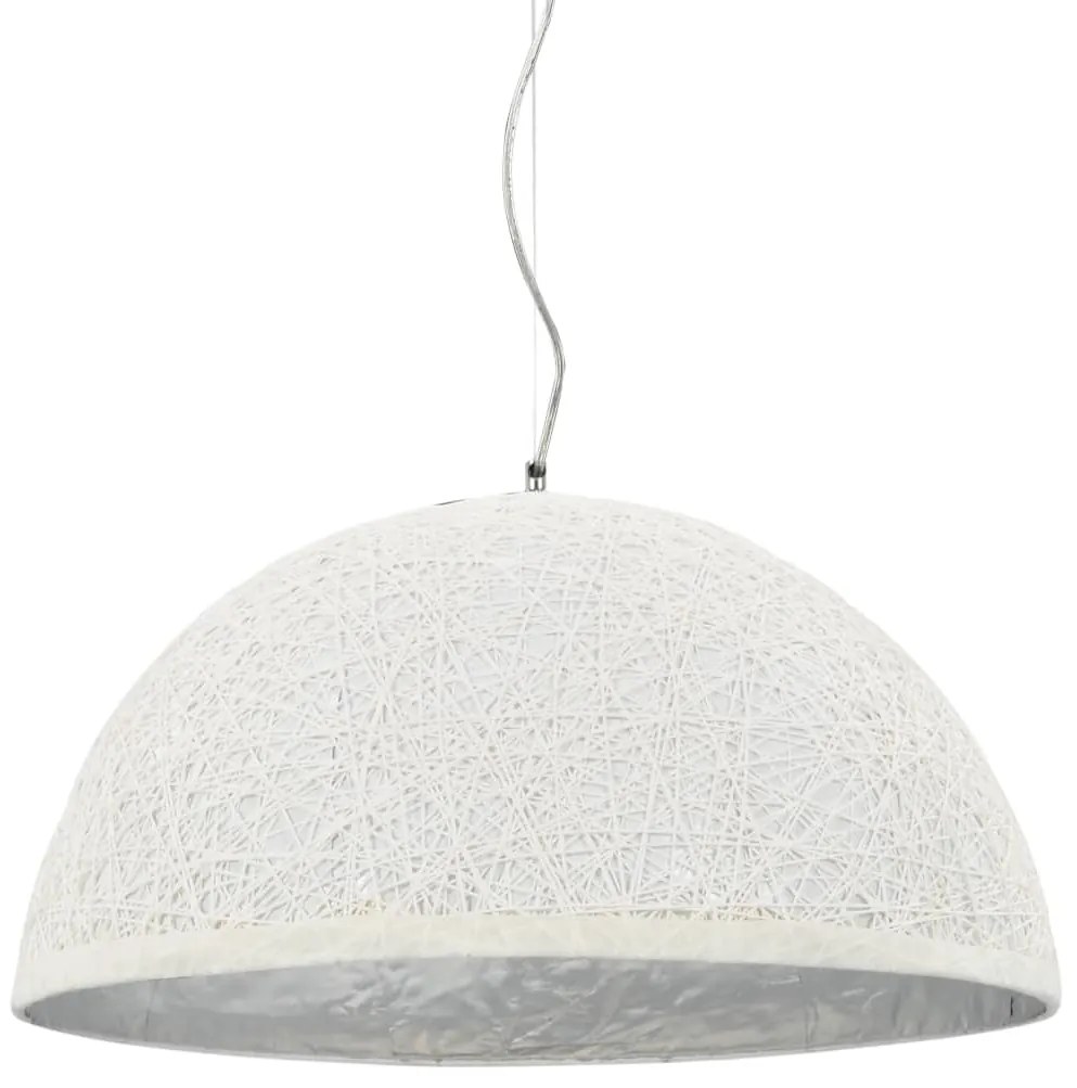 vidaXL Candeeiro suspenso branco e prateado Ø50 cm E27