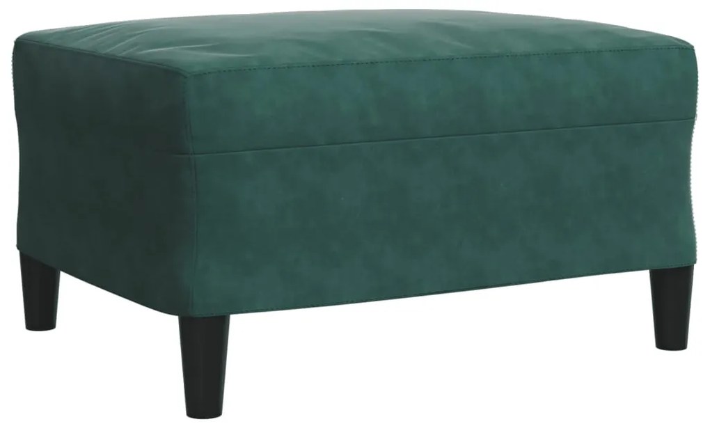 4 pcs conjunto de sofás com almofadões veludo verde-escuro