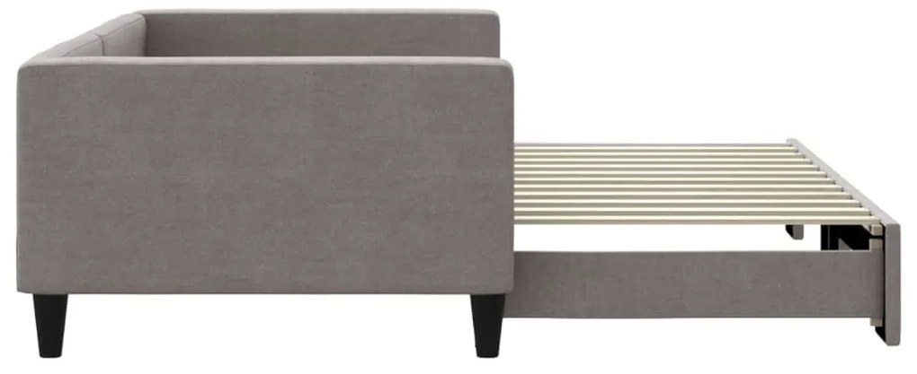Sofá-cama com gavetão 100x200 cm tecido cinzento-acastanhado