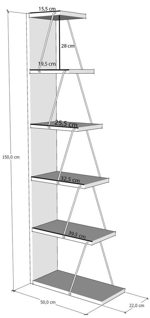 Estante Tlos – Pinho – 50x150x22 cm | Tribo Home