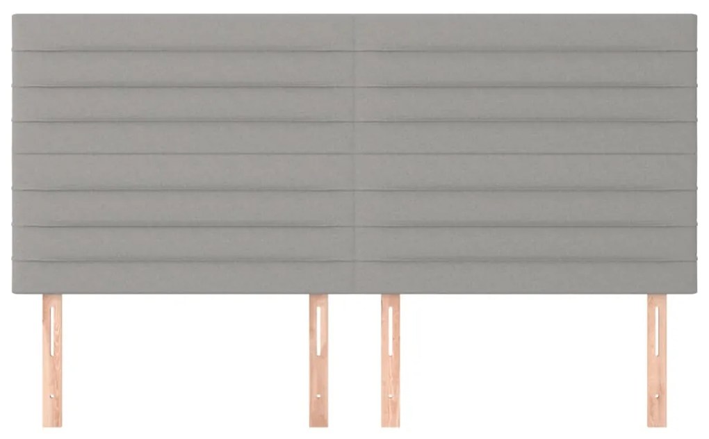 Cabeceira de cama 4 pcs tecido 80x5x78/88 cm cinzento-claro