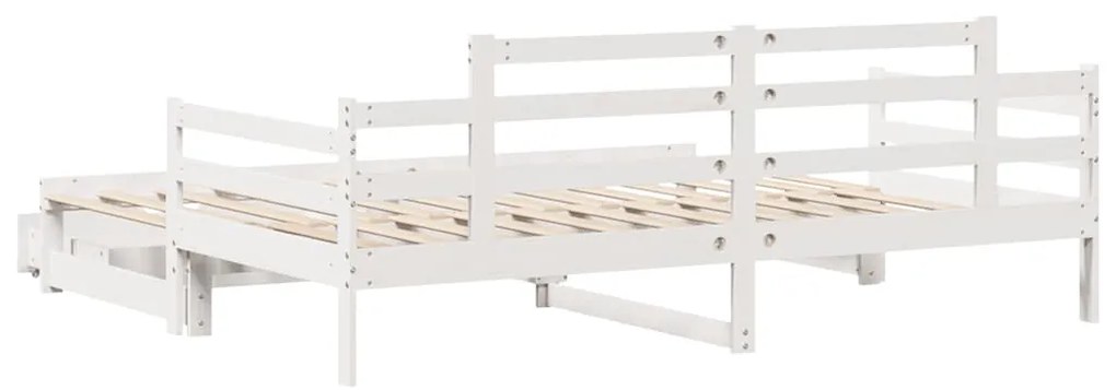 Sofá-cama com gavetão e gavetas sem colchão 90x200 cm branco