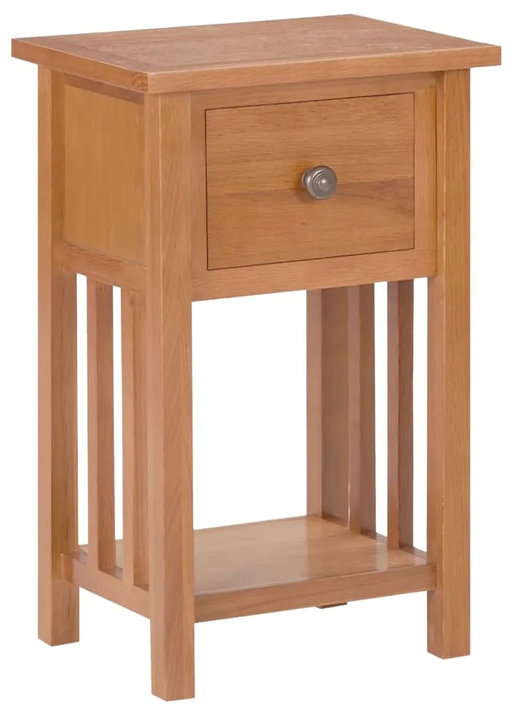 vidaXL Mesa de apoio com gaveta 35x27x55 cm madeira carvalho maciça