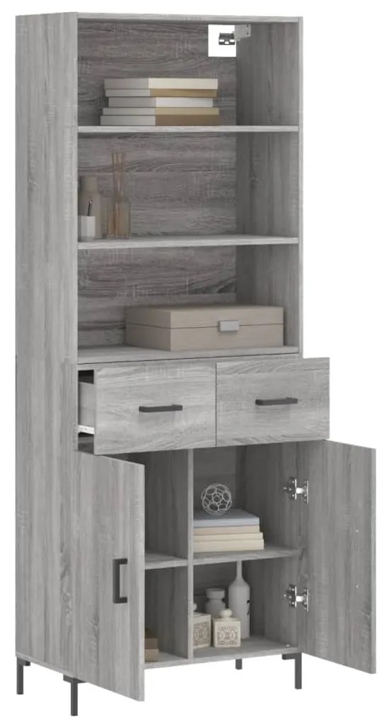 Armário alto 69,5x34x180 cm derivados de madeira sonoma cinza