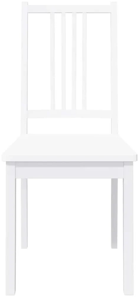 Cadeiras de jantar 2 pcs madeira de seringueira maciça branco
