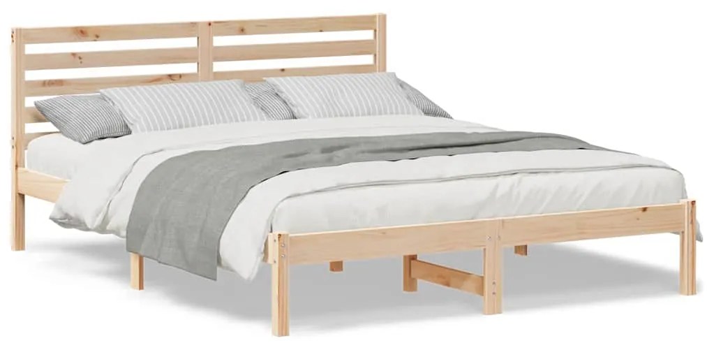 Estrutura da Cama com cabeceira Castanho 140 x 200 cm