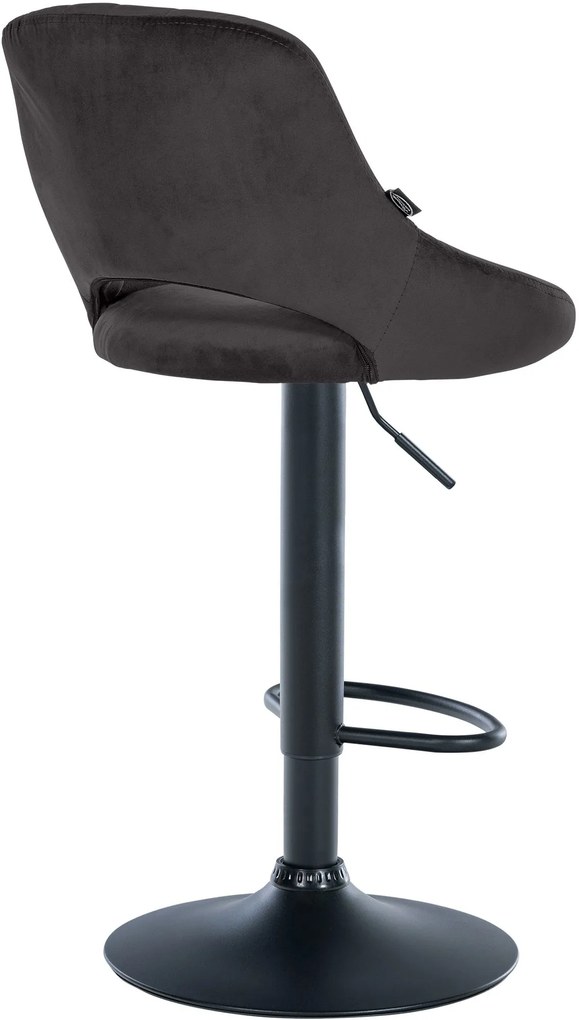 Banco alto Milet em veludo com estrutura preta 85-106 x 47 x 48 cm Preto