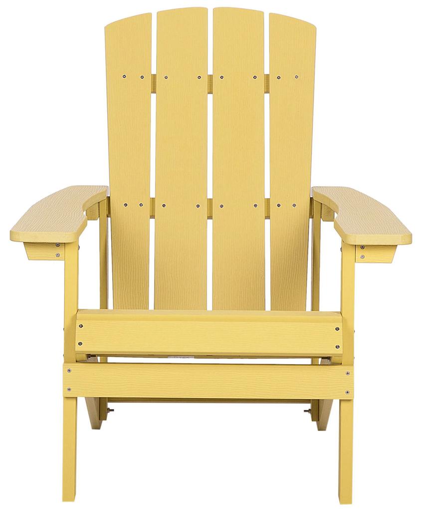 Cadeira de jardim amarela com repousa-pés ADIRONDACK Beliani