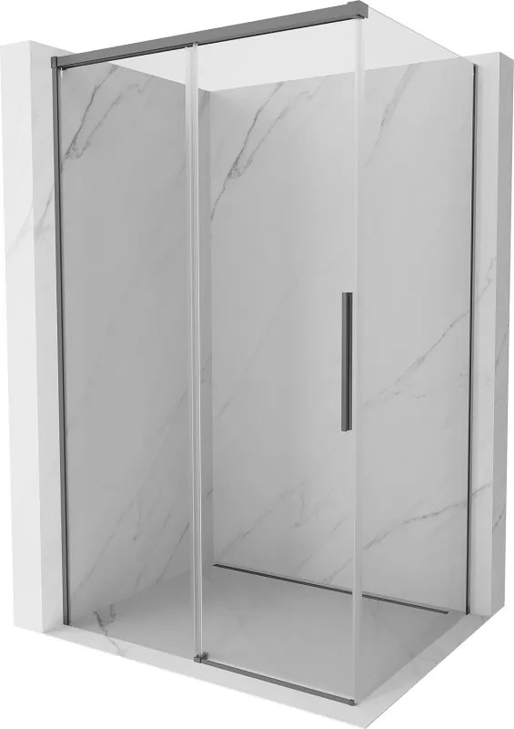 Mexen Rox cabine de duche de correr 95 x 75 cm, transparente, gun metal - 8C2-095-075-95-00