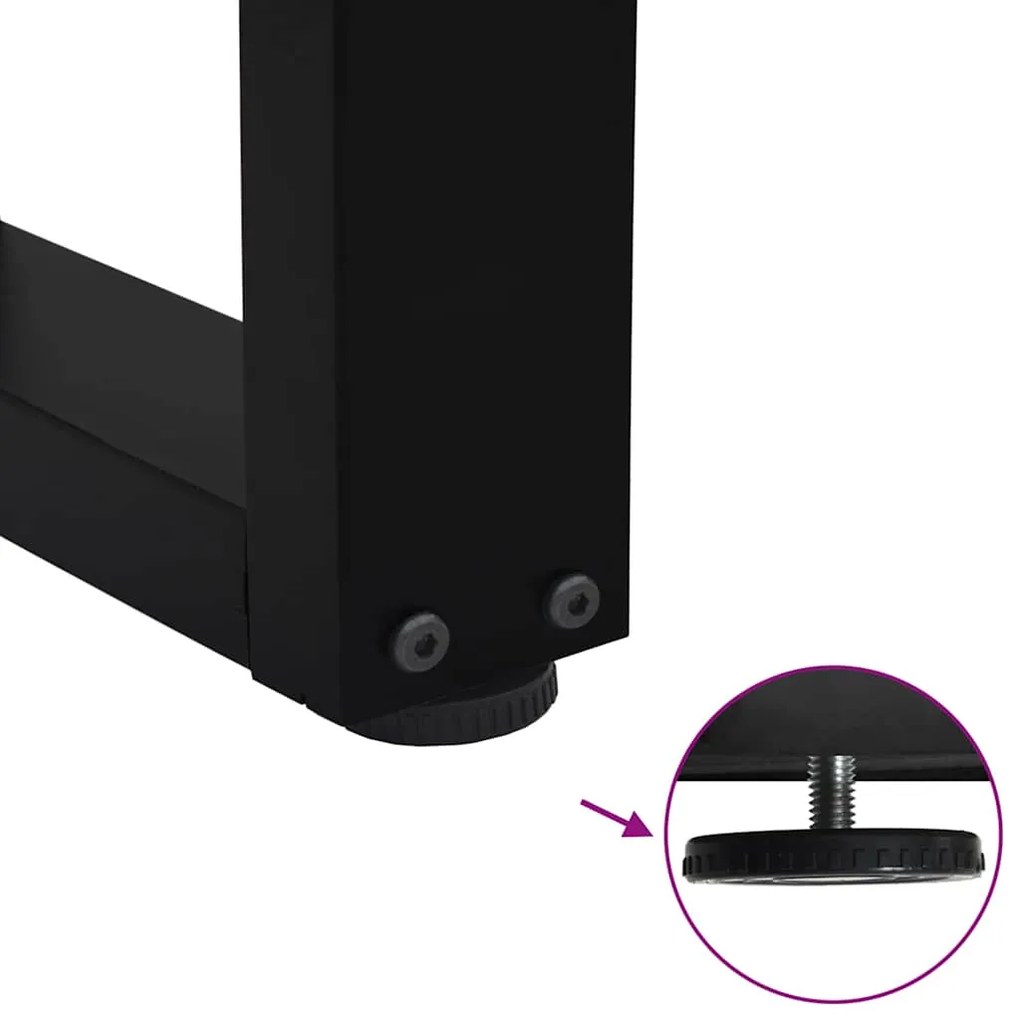 Pés para mesa de centro em V 2 peças preto 50x(42-43,3) cm aço