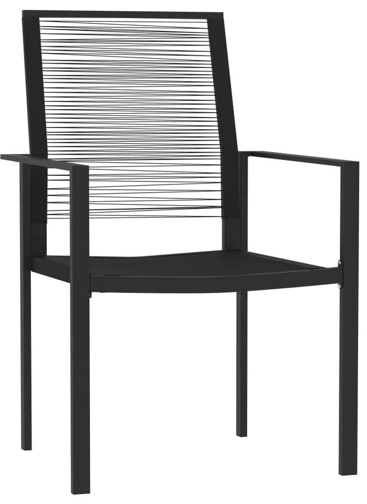 3 pcs conjunto de jantar para jardim preto