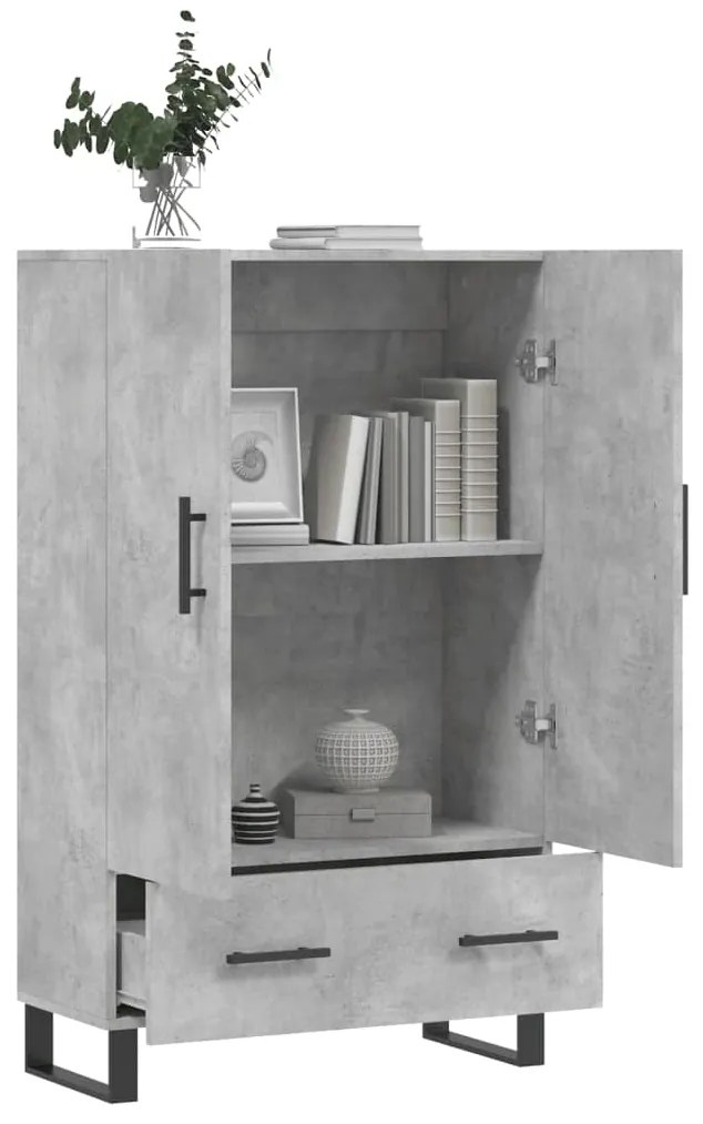 Aparador alto 69,5x31x115 cm derivados de madeira cinza-cimento