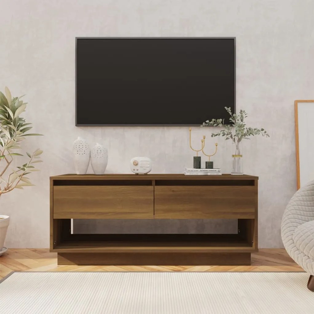Móvel p/ TV 102x41x44 cm derivados de madeira carvalho castanho