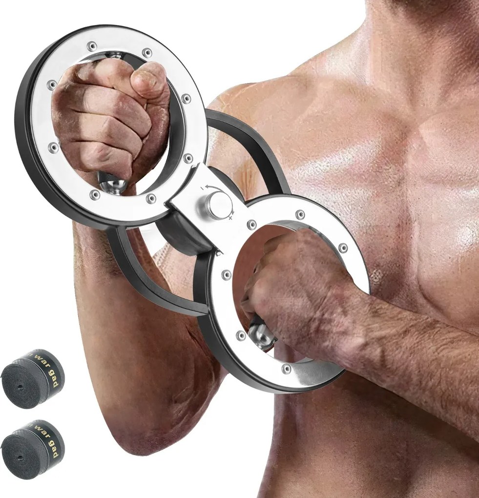 Exercitador de antebraços giratório Equipamento de treino de braços de 5,35 kg com resistência ajustável