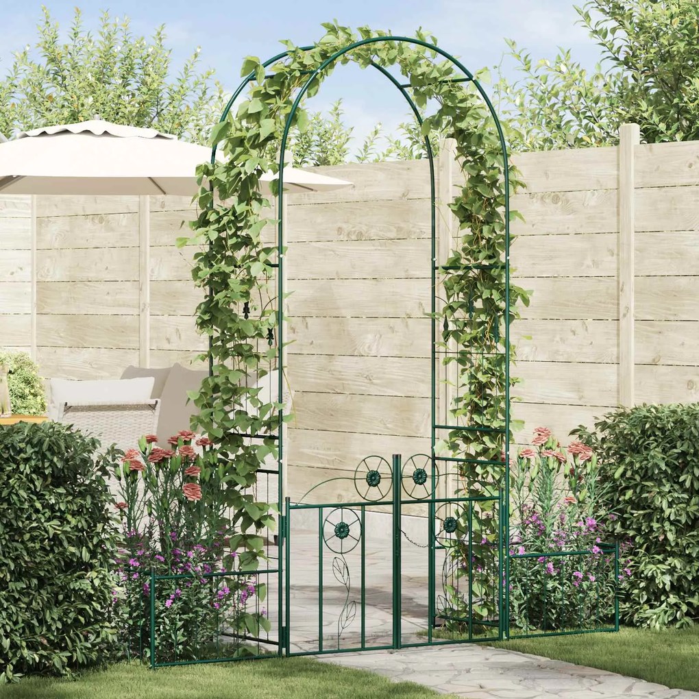 vidaXL Arco de Jardim com bloqueio Verde 203 x 50 x 218 cm