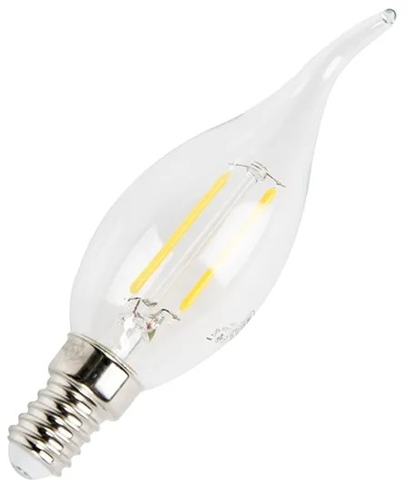Conjunto de 5 lâmpadas LED filamento vela E14 reguláveis 250lm 2700K
