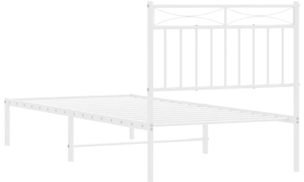 Estrutura de cama com cabeceira 90x200 cm metal branco