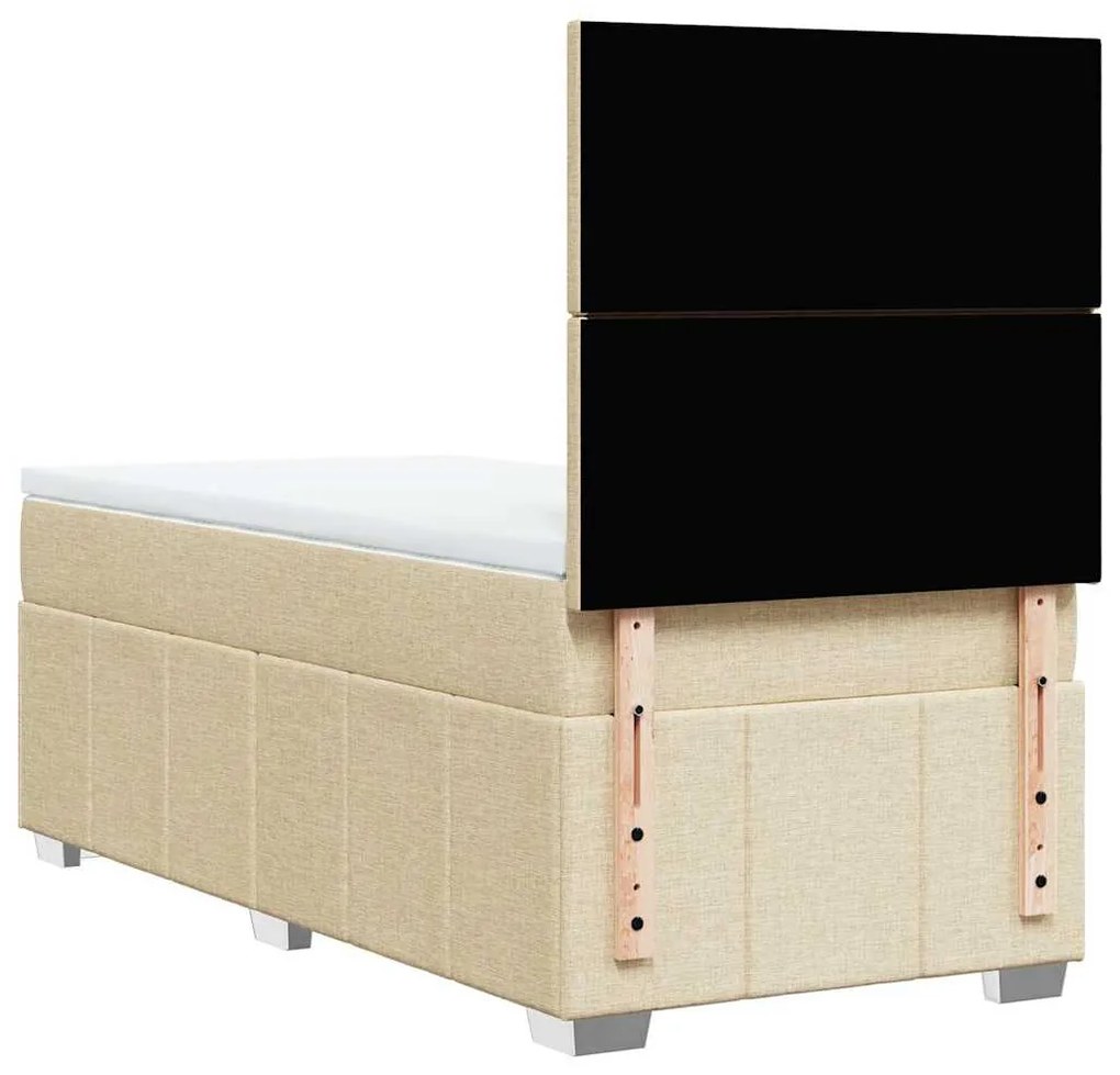 Cama com molas/colchão 80x200 cm tecido cor crème