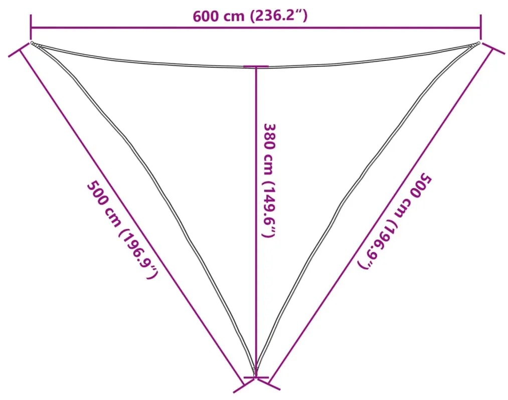 Para-sol estilo vela 160 g/m² 5x5x6 m PEAD verde-claro