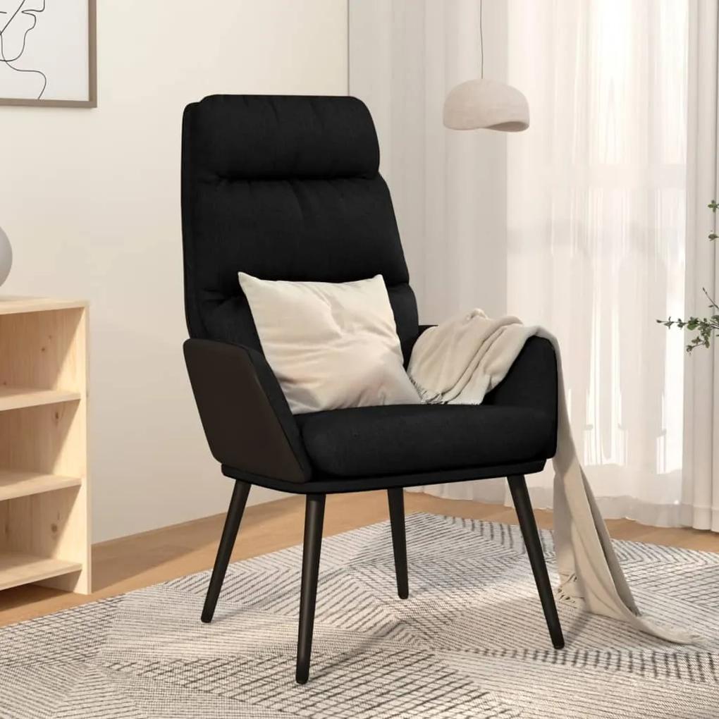 341125 vidaXL Cadeira de descanso tecido preto