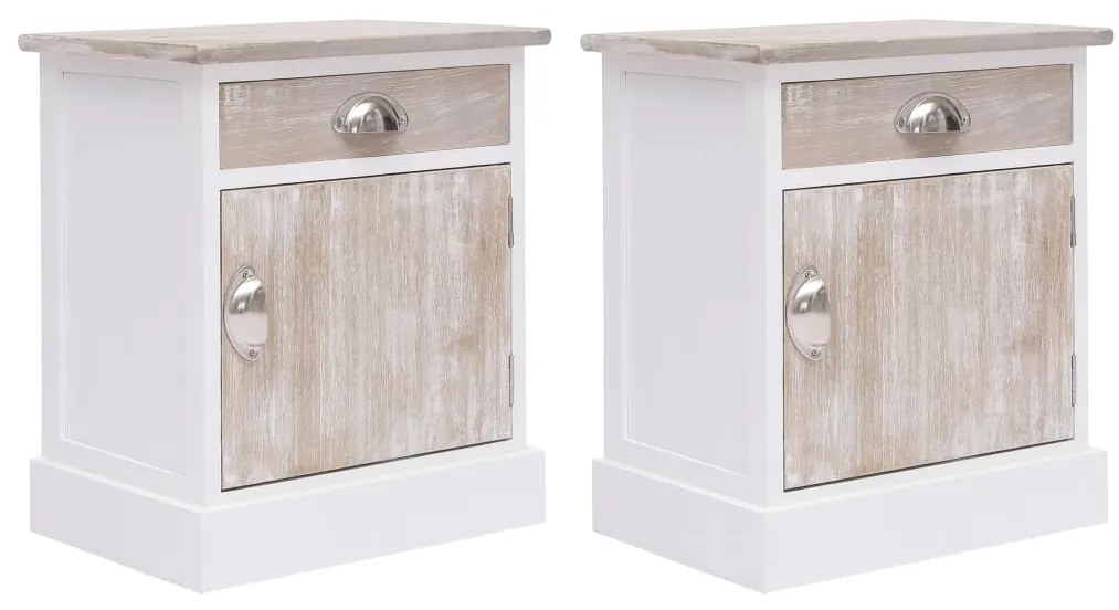 vidaXL Mesas de cabeceira 38x28x45 cm 2 pcs madeira de paulownia
