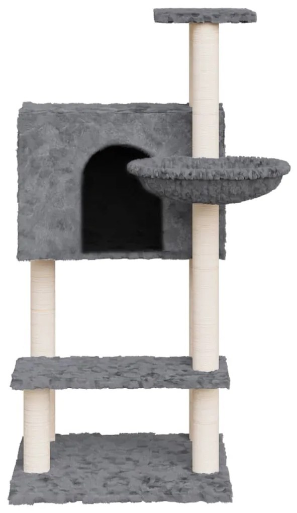 Árvore para gatos c/ arranhadores sisal 108,5 cm cinza-escuro