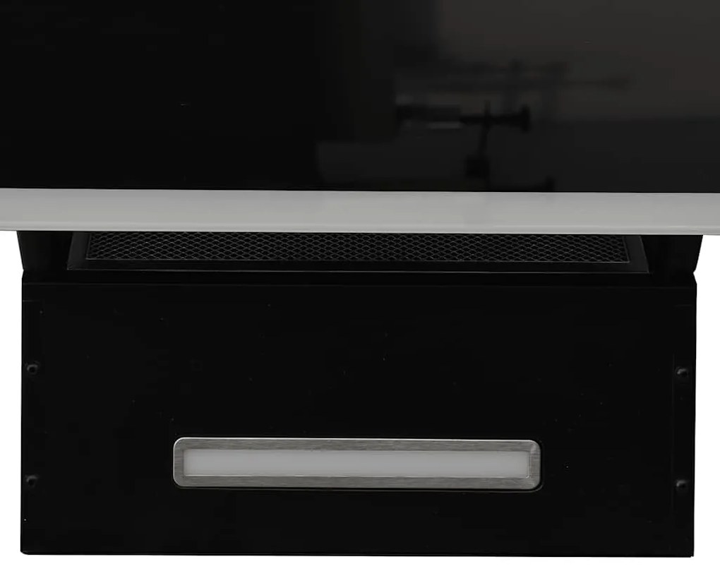 Exaustor de parede 90 cm aço e vidro temperado preto