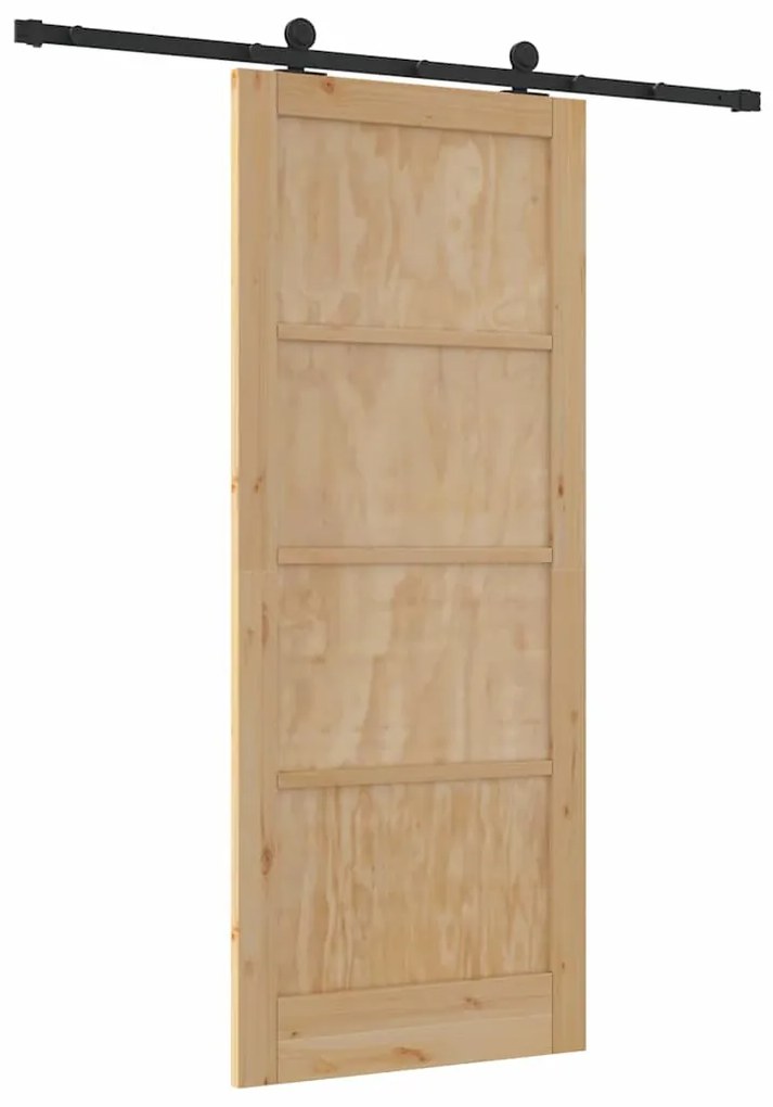 Porta de Correr vidaXL com Conjunto de Ferragens 86x211 cm Madeira Mac
