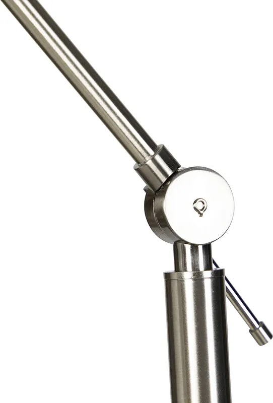 Vloerlamp staal verstelbaar met zwarte kap 50cm - Editor
