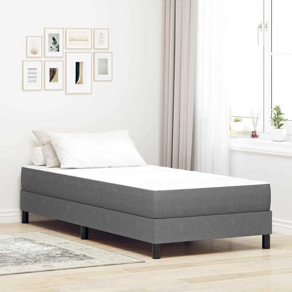 Colchão de Molas Pocket vidaXL Cinza Claro Médio 80x200x20 cm Tecido