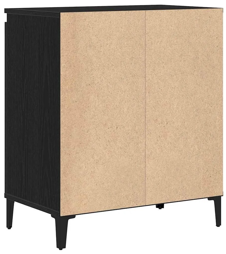 Buffet vidaXL Preto de Carvalho 60x35x70 cm em Madeira Aglomerada