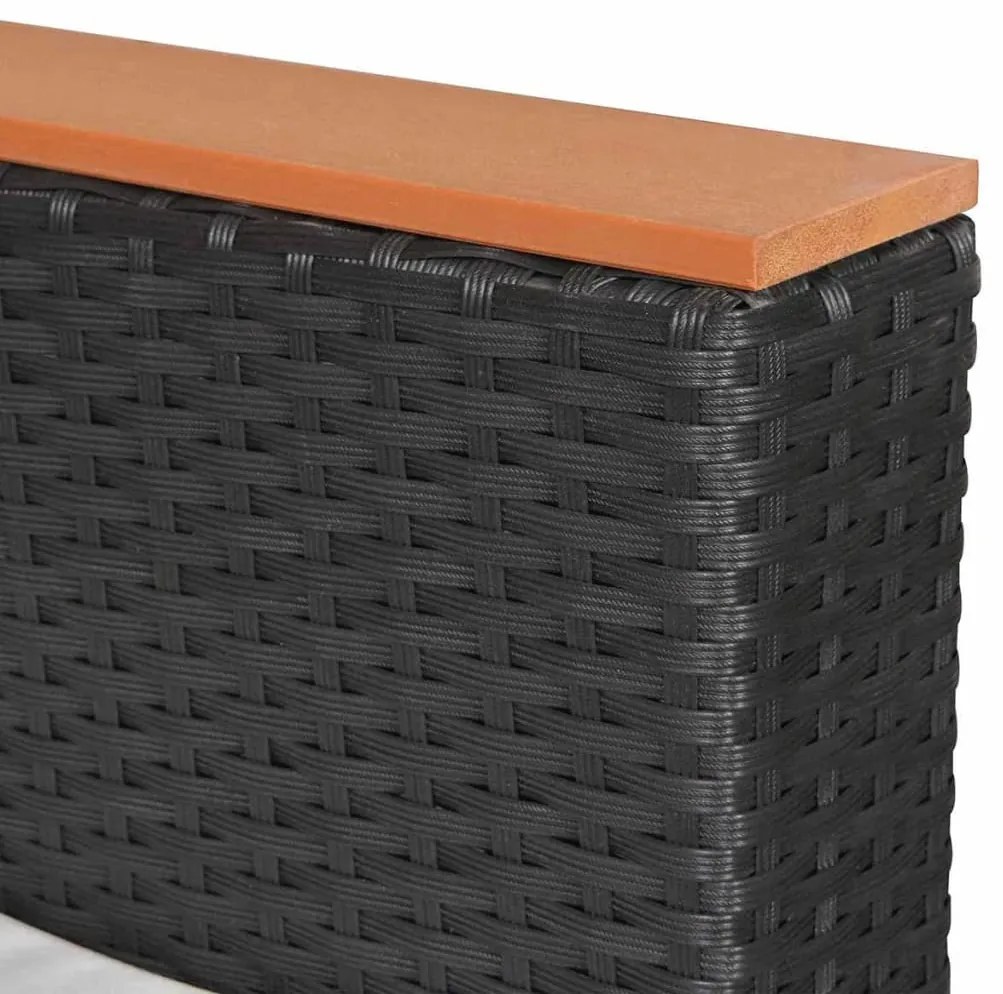 8 pcs conjunto lounge de jardim c/ almofadões vime PE preto