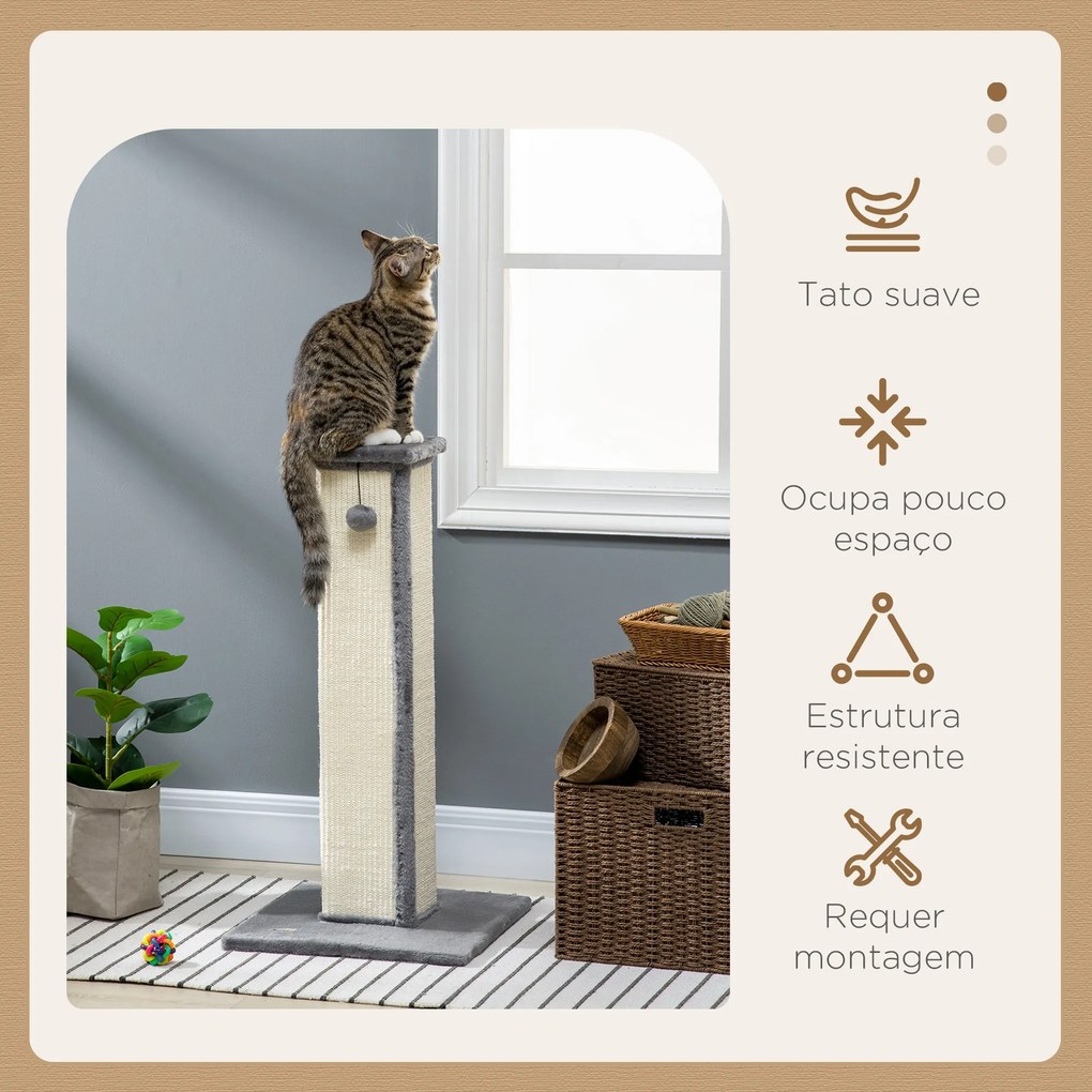 PawHut Poste Arranhador para Gatos Altura 81 cm Arranhador para Gatos