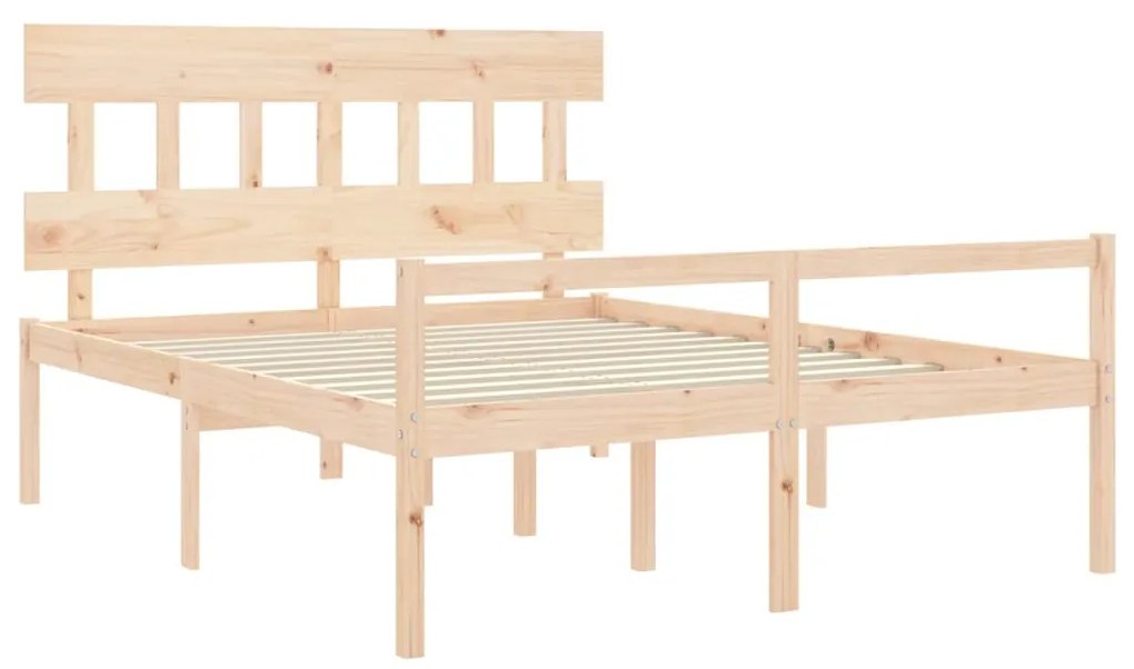 Cama para idosos com cabeceira 160x200 cm madeira maciça