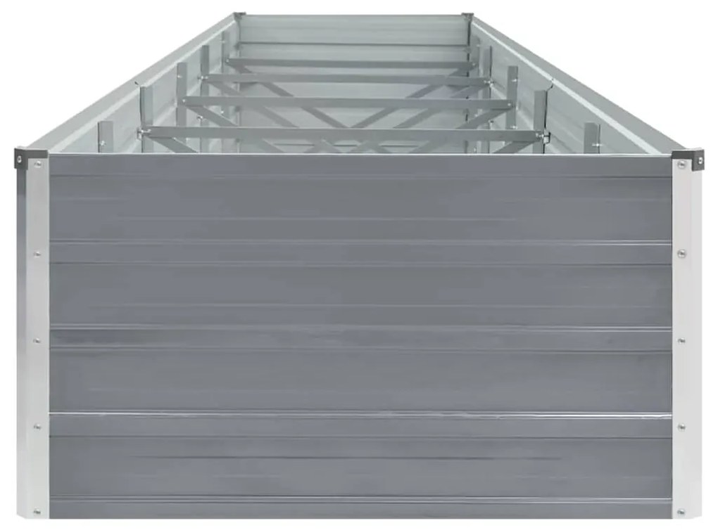 Canteiro elevado de jardim aço galvanizado 480x80x45cm cinzento
