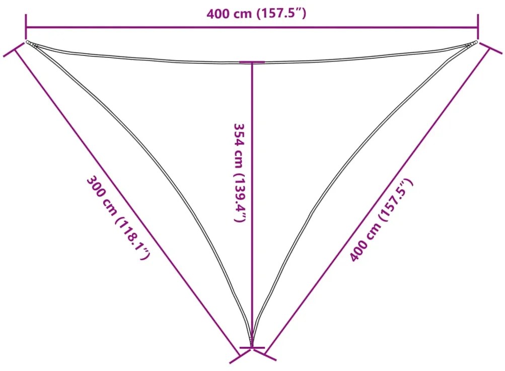 Para-sol vela tecido oxford triangular 3x4x4 m verde-escuro