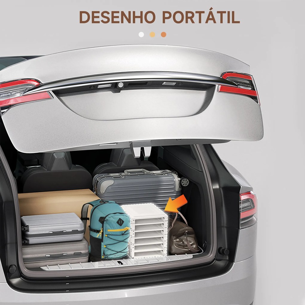 HOMCOM Móvel Sapateiro Dobrável Organizador de Sapatos com 3 Portas Magnéticas 3 Prateleiras para 6 Pares de Sapatos para Entrada Corredor Dormitório 27x34x99cm Branco e Marrom