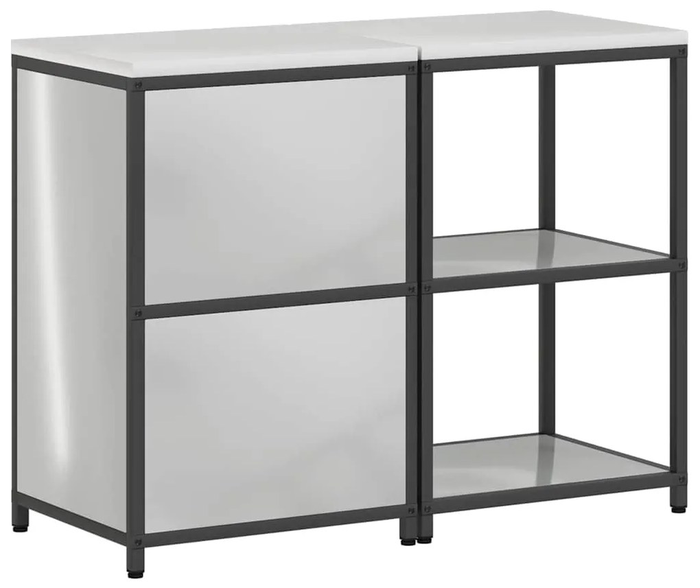 Conjunto de Armazenamento de Cozinha com prateleira 2 pcs Prata