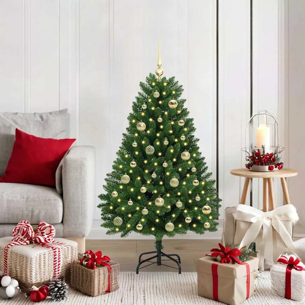 vidaXL Árvore de Natal Artificial Verde 120 cm PVC e Metal