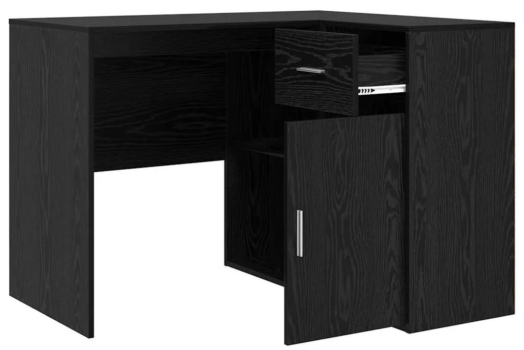 Mesa de Canto Carvalho Preto 102x88x75 cm Madeira Ingenheirada