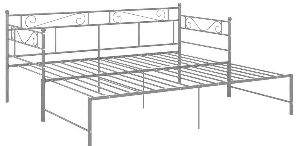 Estrutura sofá-cama de puxar 90x200 cm metal cinzento